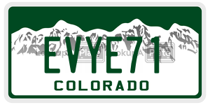 EVYE71  license plate in CO