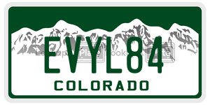 EVYL84  license plate in CO