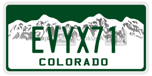 EVYX71  license plate in CO