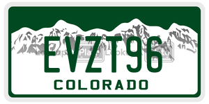 EVZT96  license plate in CO