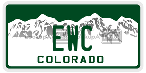 EWC license plate in Colorado