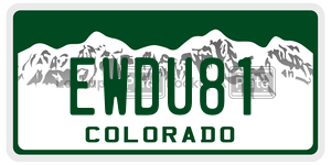 EWDU81 license plate in Colorado