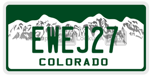EWEJ27  license plate in CO