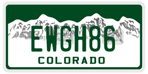 EWGH86  license plate in CO