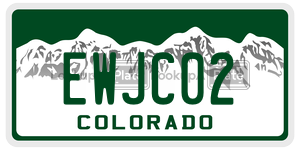 EWJC02  license plate in CO