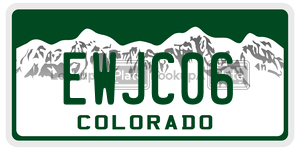 EWJC06  license plate in CO