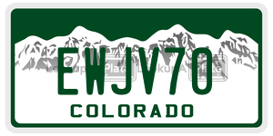 EWJV70 license plate in Colorado