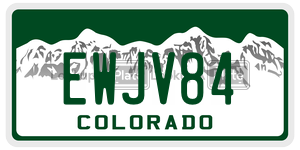 EWJV84  license plate in CO