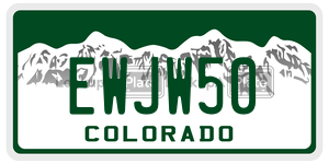 EWJW50  license plate in CO