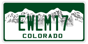 EWLM17 license plate in Colorado