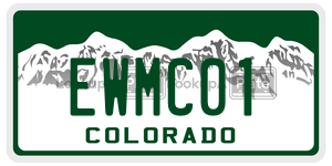 EWMC01 license plate in Colorado