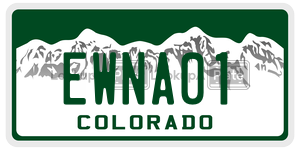 EWNA01  license plate in CO