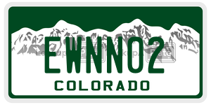 EWNN02  license plate in CO