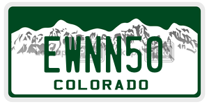 EWNN50 license plate in Colorado