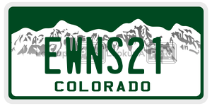 EWNS21  license plate in CO