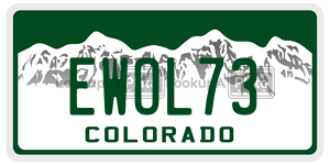 EWOL73  license plate in CO