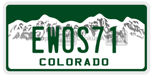 EWOS71 license plate in Colorado