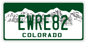 EWRE82 license plate in Colorado