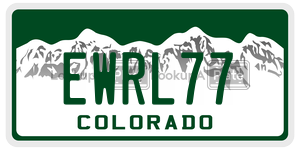 EWRL77  license plate in CO