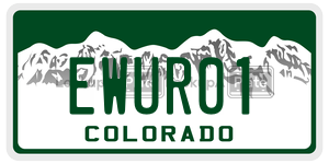 EWUR01  license plate in CO