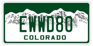 EWWD80  license plate in CO