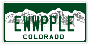 EWWPPLE license plate in Colorado