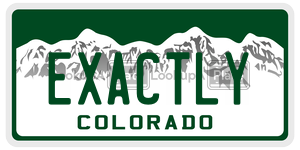 EXACTLY  license plate in CO
