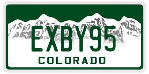EXBY95  license plate in CO