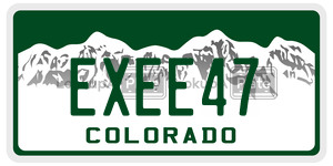 EXEE47  license plate in CO