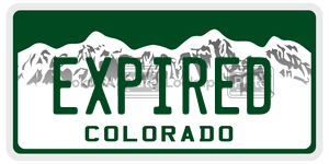 EXPIRED license plate in Colorado
