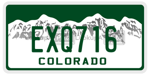 EXQ716 license plate in Colorado