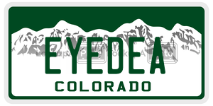 EYEDEA  license plate in CO