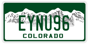 EYNU96  license plate in CO