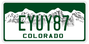 EYUY87  license plate in CO