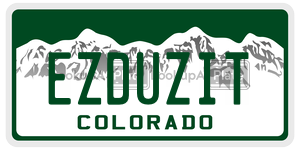 EZDUZIT  license plate in CO