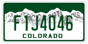 F1J4046  license plate in CO