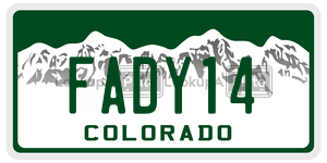 FADY14  license plate in CO
