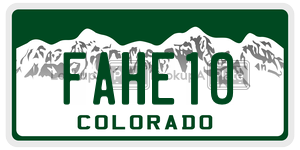 FAHE10  license plate in CO