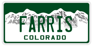 FARRIS  license plate in CO