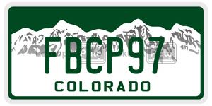 FBCP97  license plate in CO