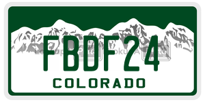 FBDF24  license plate in CO