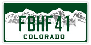 FBHF41  license plate in CO