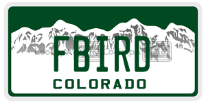 FBIRD  license plate in CO