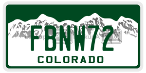 FBNW72  license plate in CO