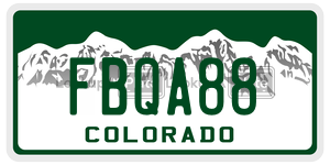 FBQA88  license plate in CO