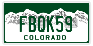 FBQK59  license plate in CO