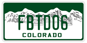 FBTD06  license plate in CO