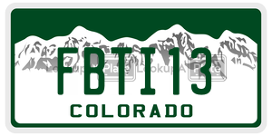 FBTI13  license plate in CO
