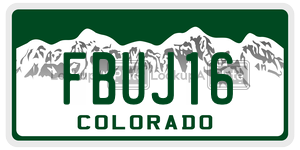 FBUJ16  license plate in CO
