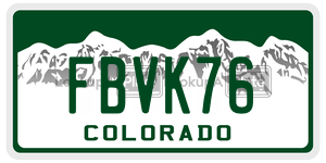 FBVK76  license plate in CO